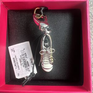 Juicy Couture New in Box High Top Tan and Silver Sneaker Charm